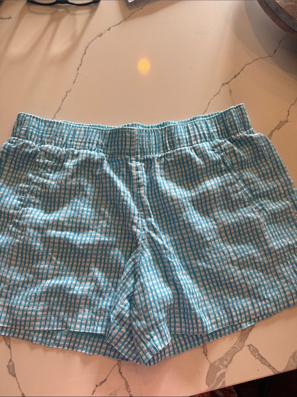 Lilly Pulitzer Women’s Lightweight turquoise 100% linen Shorts med